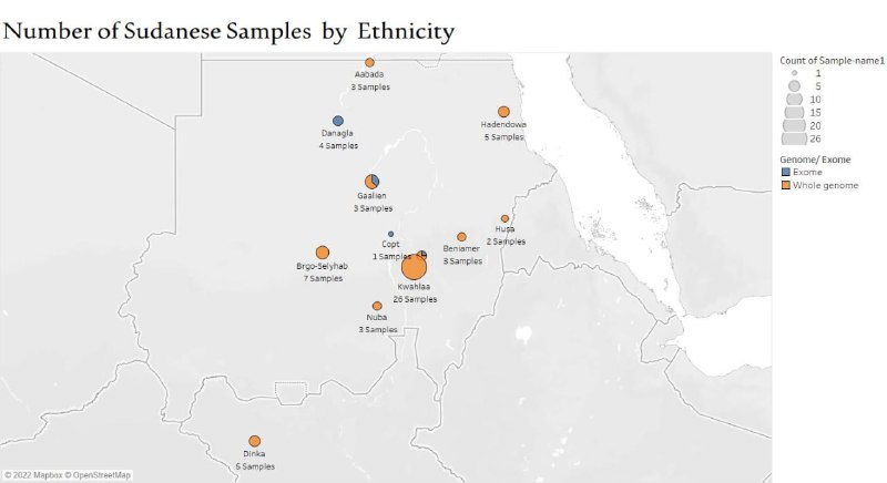 Sudanese samples By ethnicity 